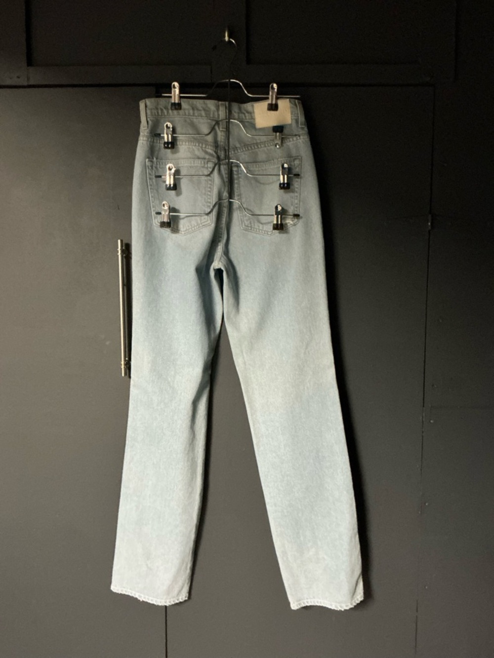 GRLFRND Pale Blue High-Rise Straight Leg Jeans